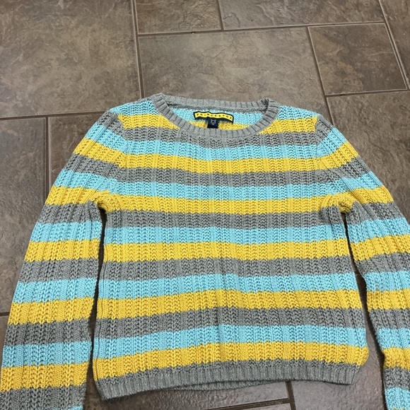 💰Make an offer, bundle and save💰 Striped Yellow,Blue and Grey Women's Sweater - Picture 3 of 5